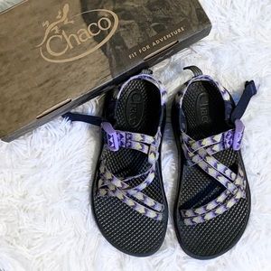 Chaco Kid’s Purple & Yellow ZX/1 EcoTread Sandals